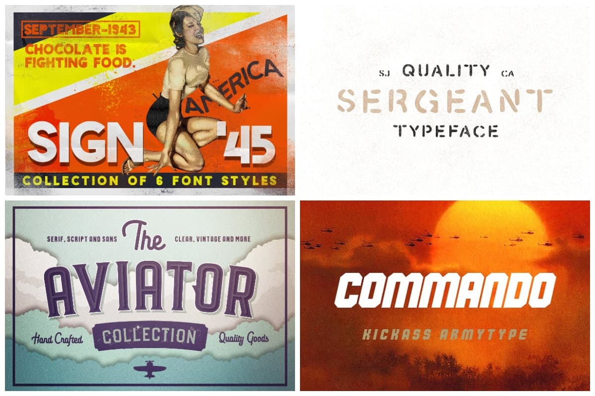 Military and War Fonts