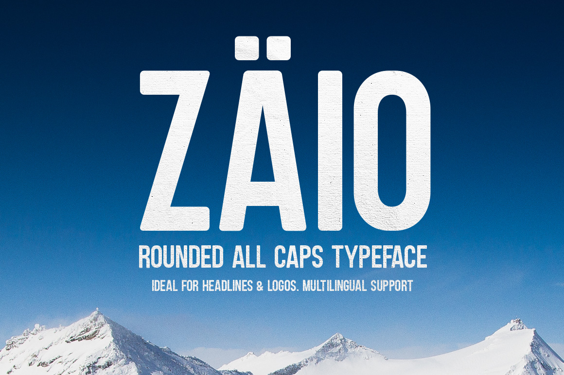 Zaio rounded All caps typeface