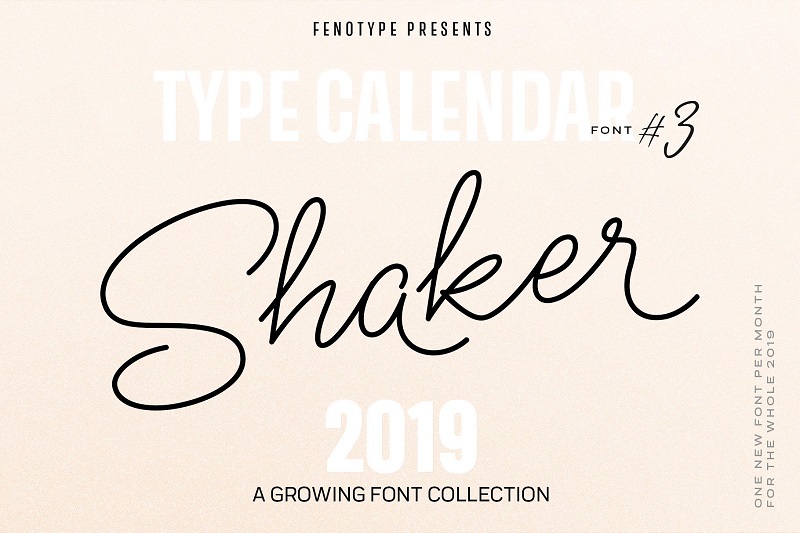 2019 Calendar Typeface 