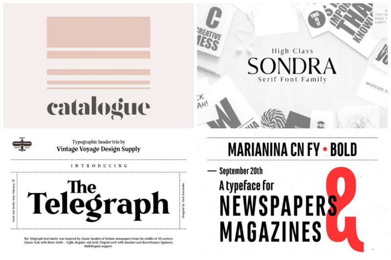 newspaper headline font and 1001 fonts