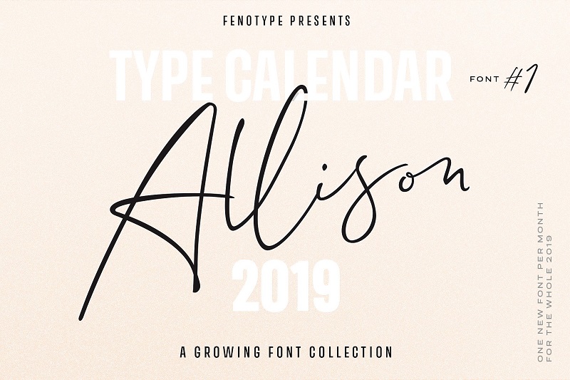 2019 Calendar Typeface 