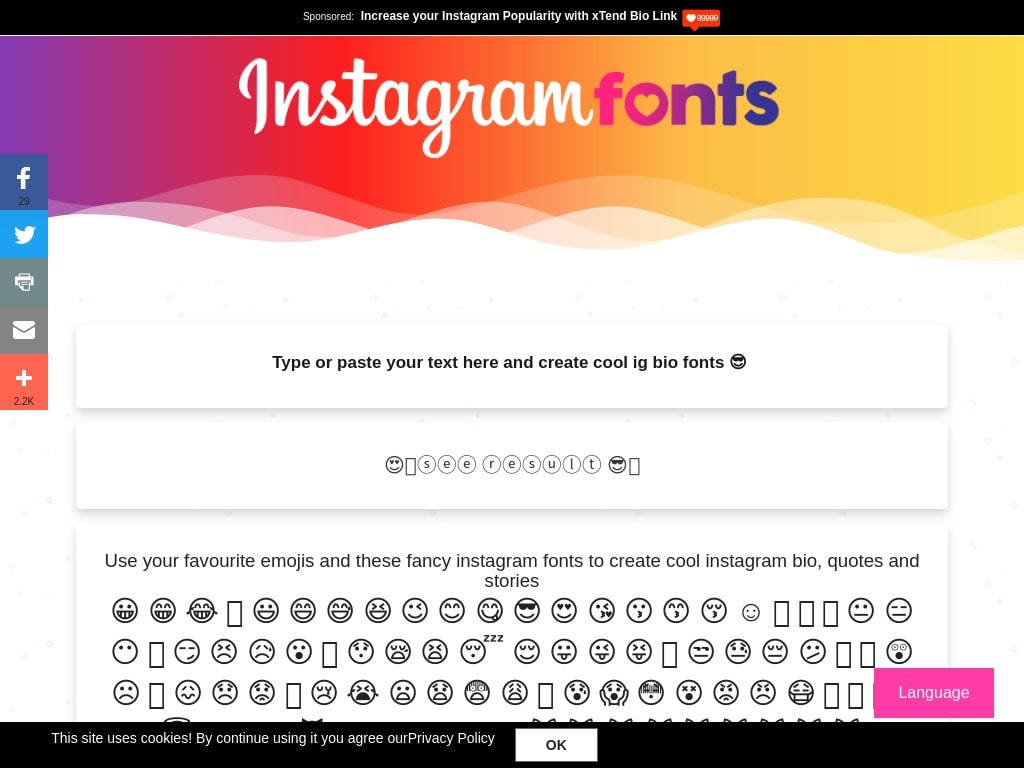 Instagram font generator