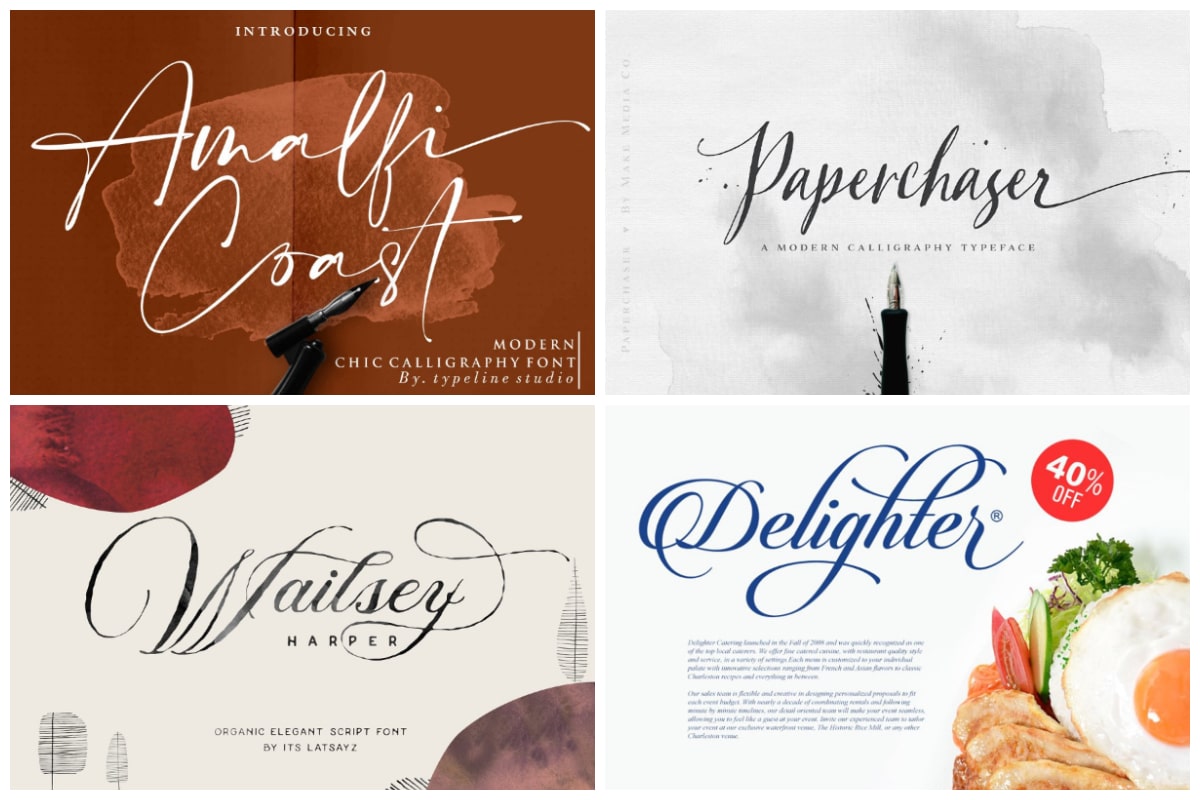 31 Delicate Calligraphy Fonts To Make Your Designs Extraordinary Hipfonts Calligraphy is an ancient writing technique using flat edged pens to create artistic lettering using thick and thin lines depending on the direction of the stroke. 31 delicate calligraphy fonts to make