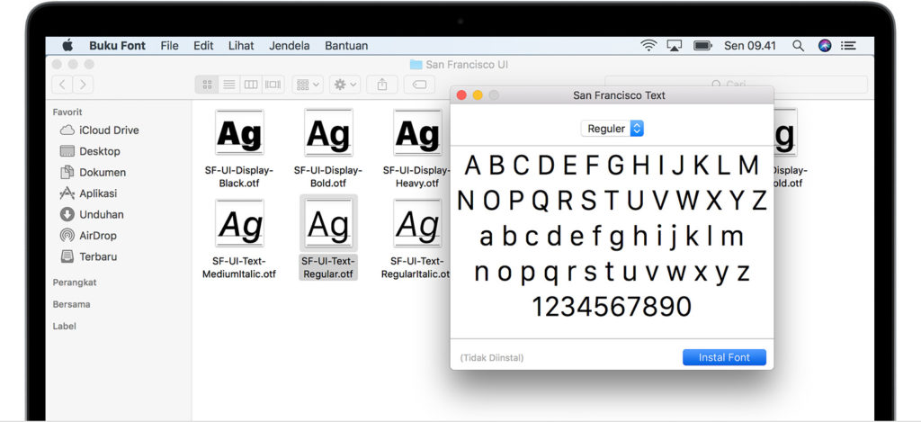 set a font for your mac