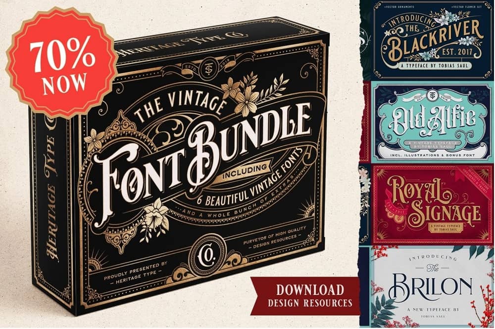 Vintage Font Bundle min