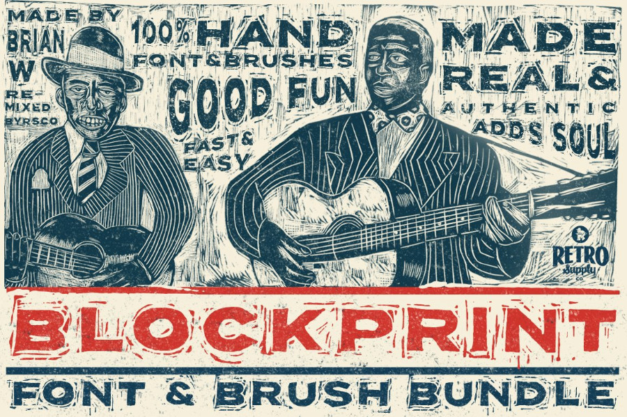 BlockprintFontBrushPack