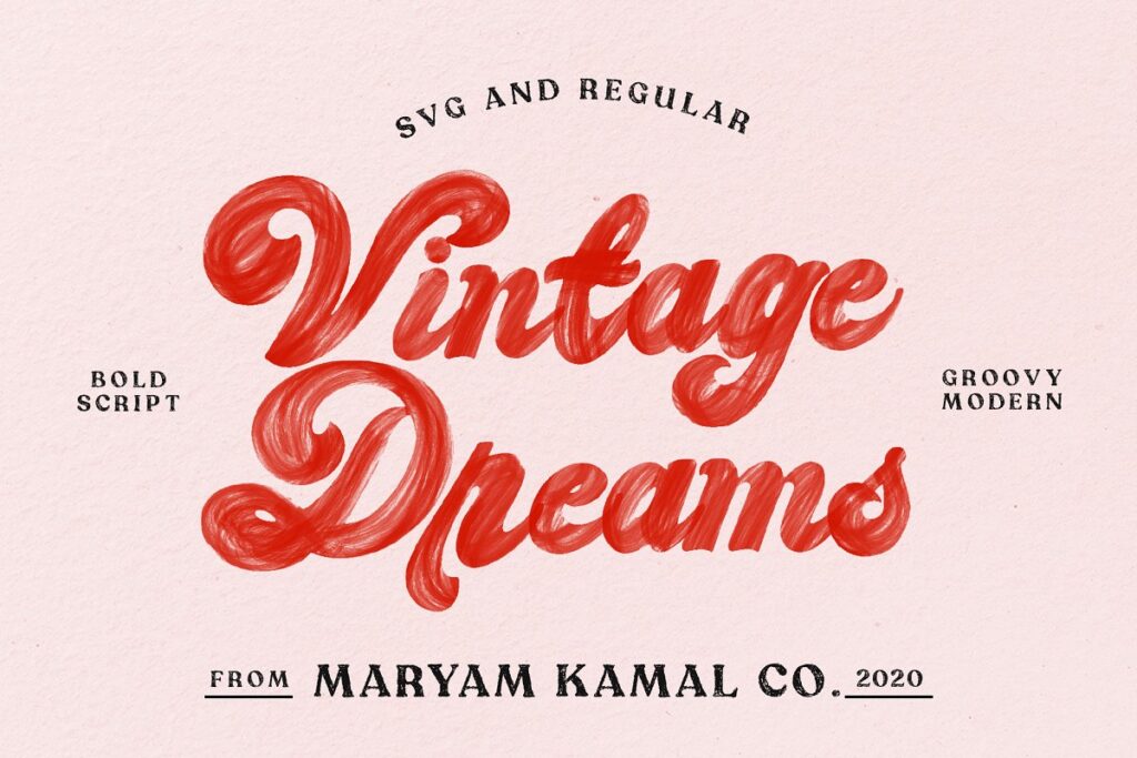 Vintage Dreams Modern Groovy Font min