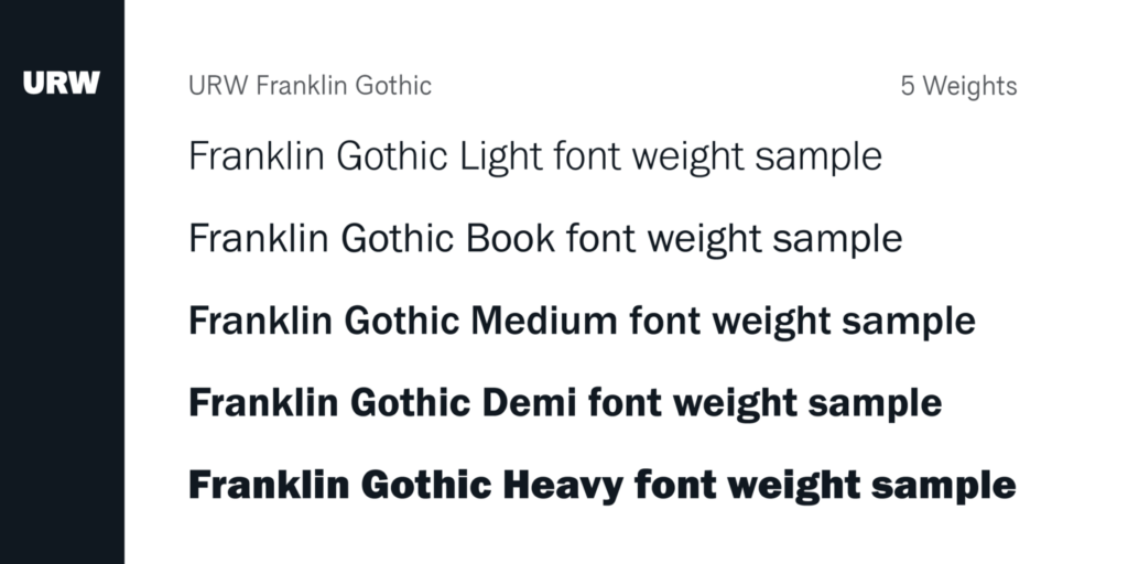 Franklin Gothic weights