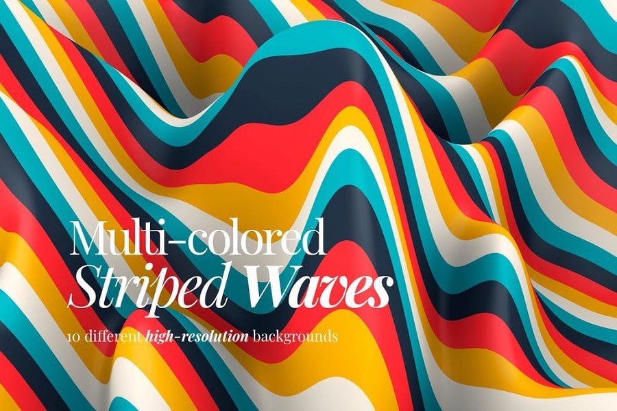 Multi colored Striped Waves min
