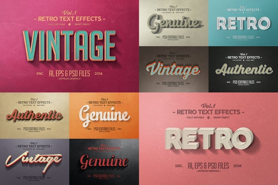 Vintage Text Effects Vol.1 min