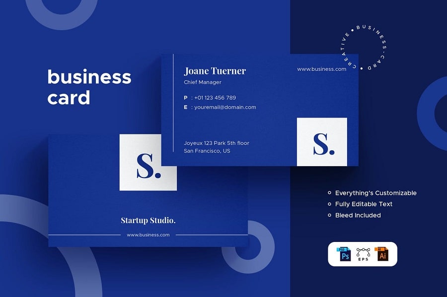 Business Card blue min