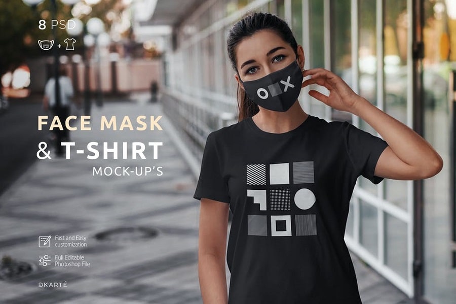 Face Mask T Shirt Mock Up min
