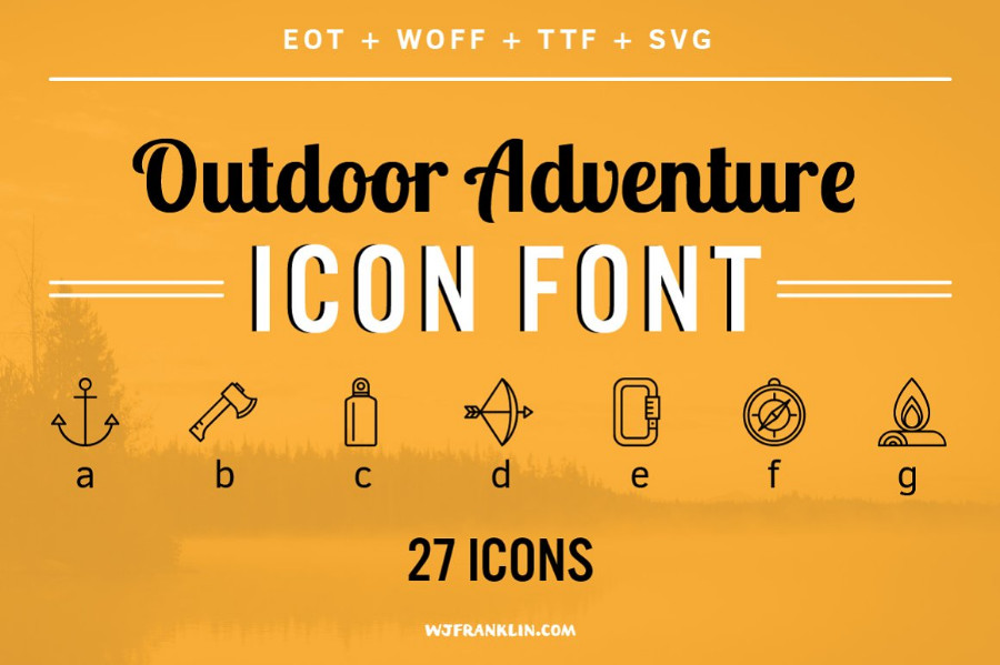 Outdoor Adventure Icon Font