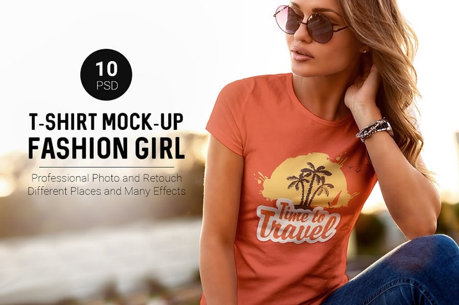 T Shirt Mock Up Fashion Girl min