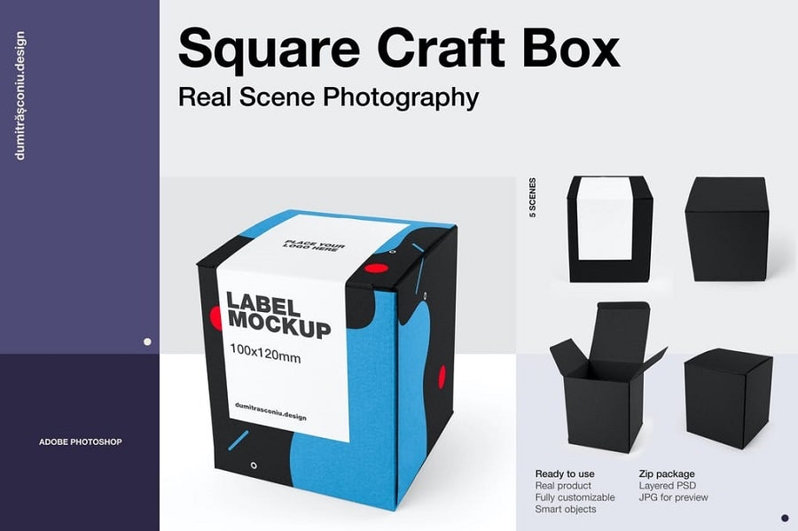 Square Craft Box Mockup min