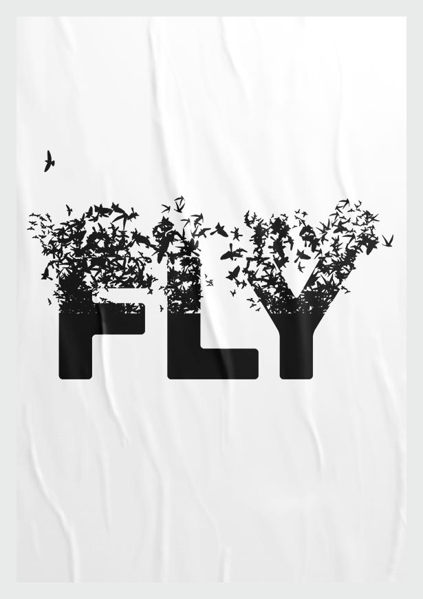 FLY typography poster from yesimadesigner