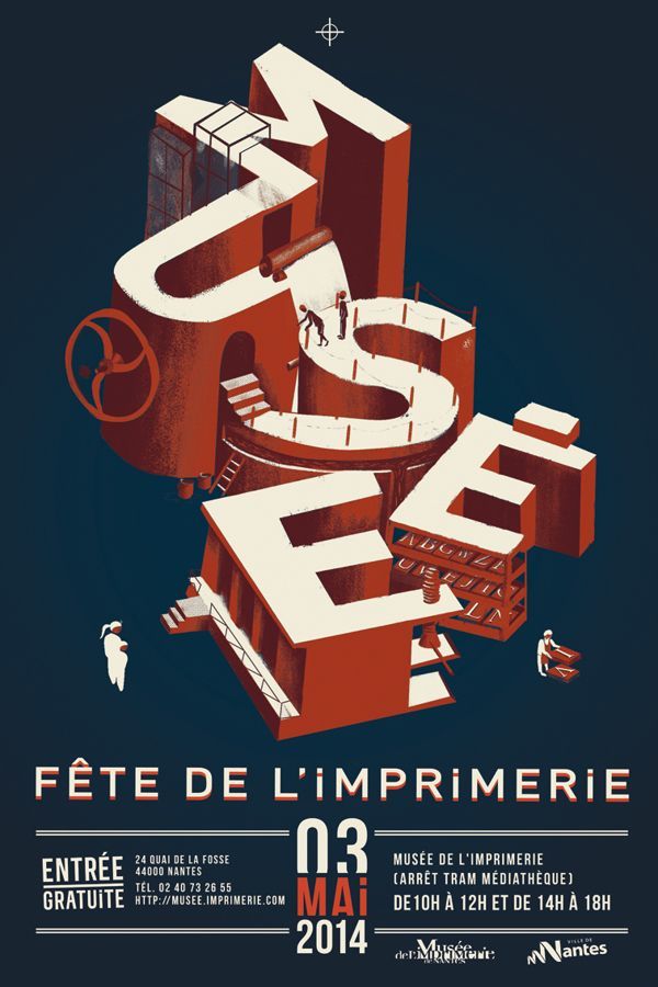 museum typography poster by Axel Bizon