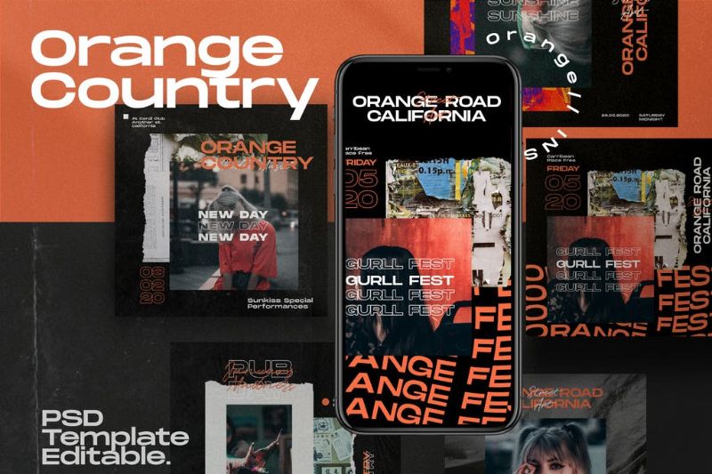 Country Orange Instagram Template