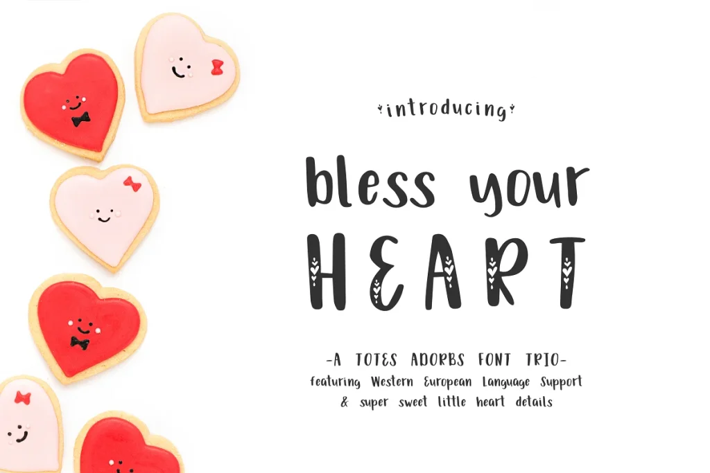 Bless Your Heart Font Trio