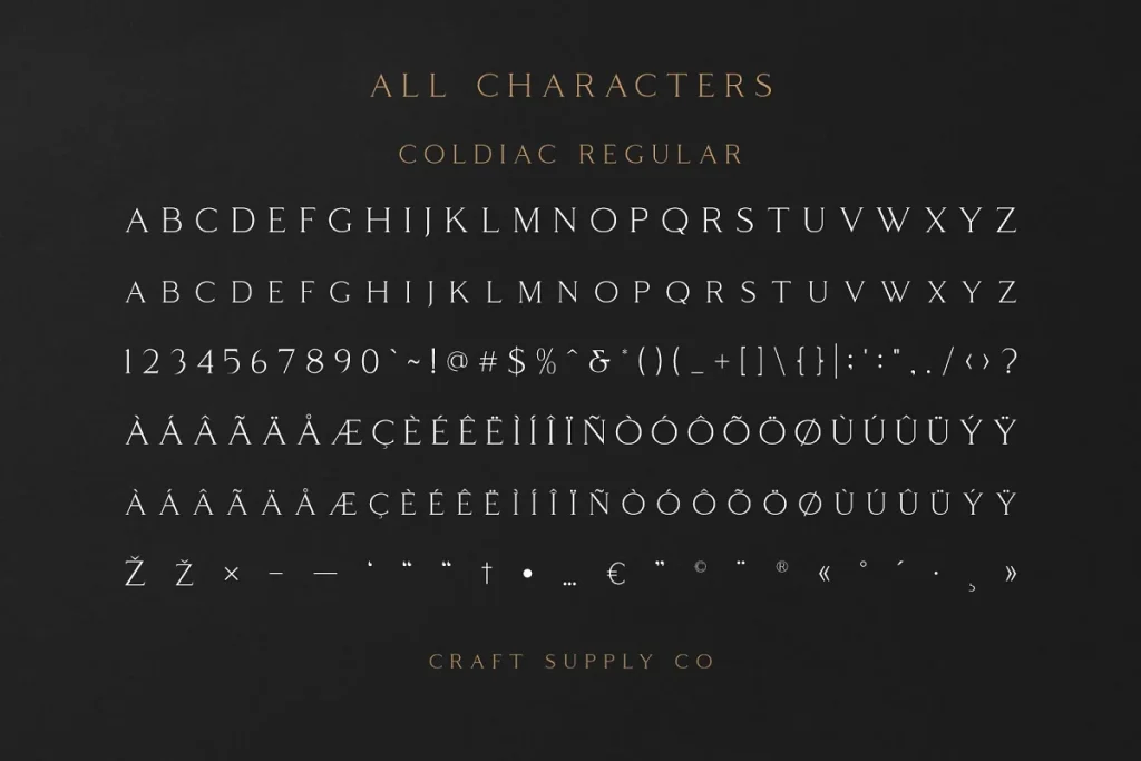 Coldiac Luxury Serif Font