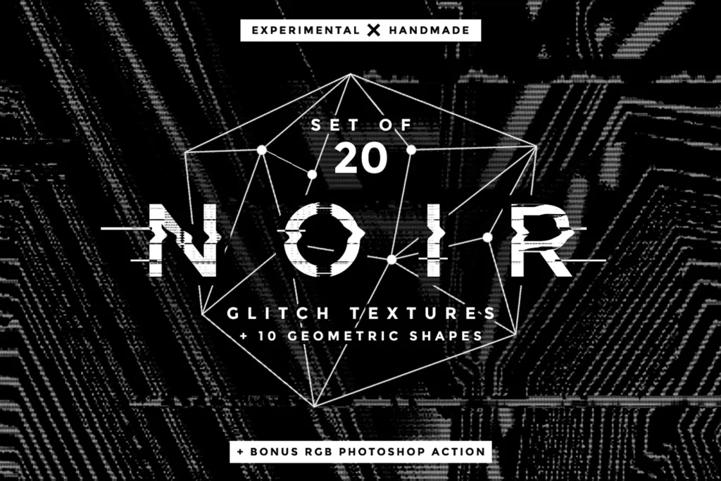 Noir Glitch Textures and Shapes