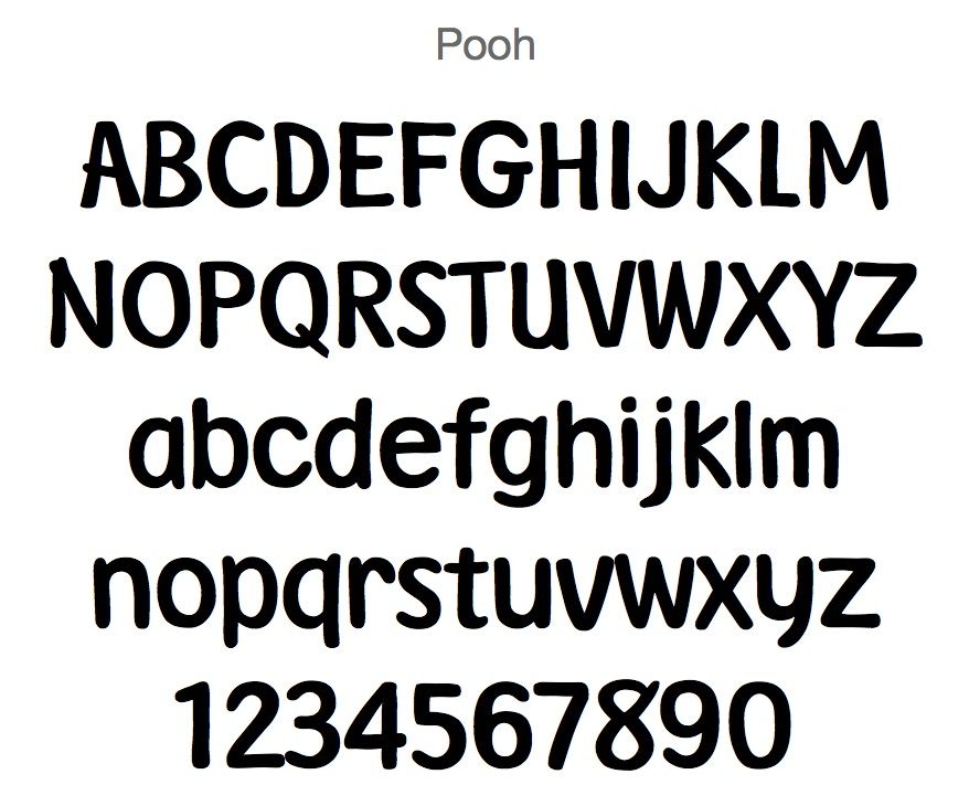 winnie the pooh font sample min