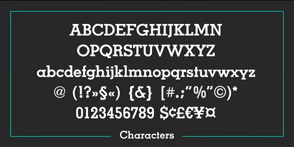 Memphis font characters