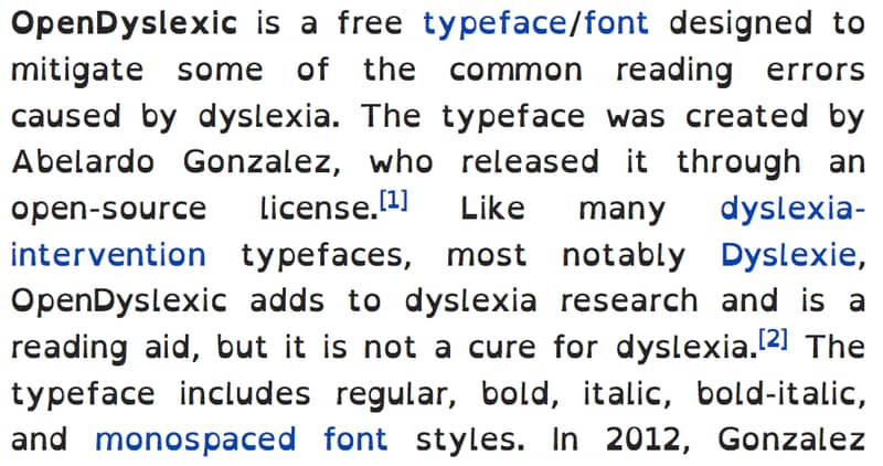 Dyslexic Fonts