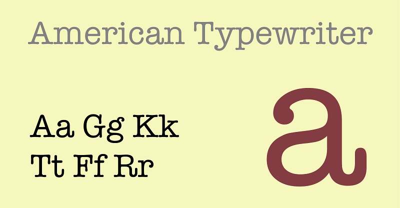 American-typewriter-typeface-sample