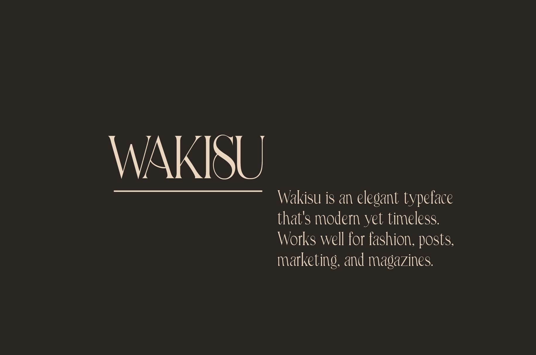 Wakisu – Elegant Sans-Serif | HipFonts