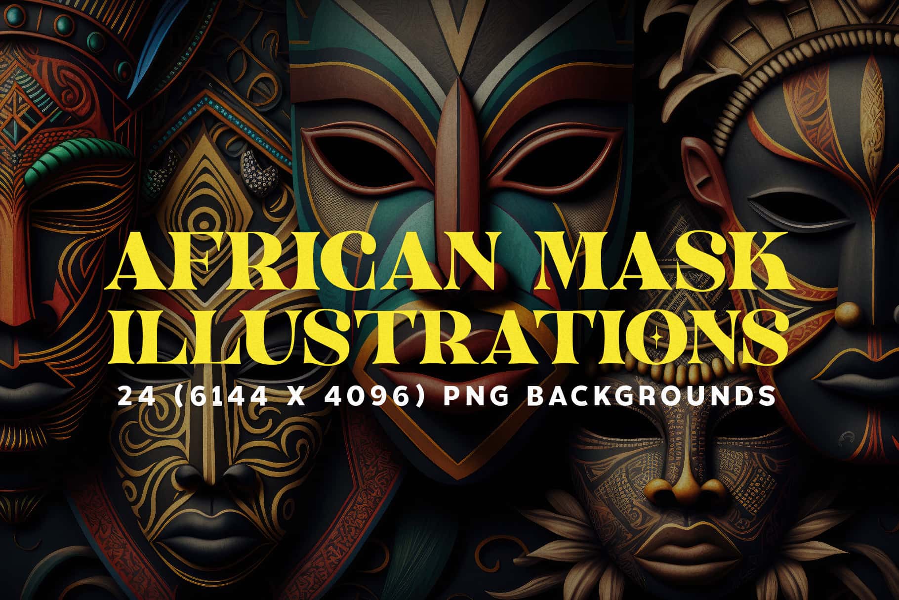 African Mask illustrations Cover