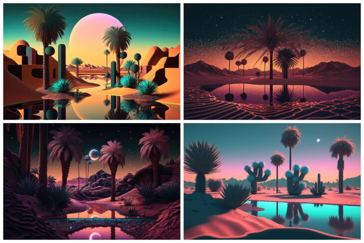 Sands of Serenity: 32 Desert Oasis Backgrounds in 6K for Your Projects