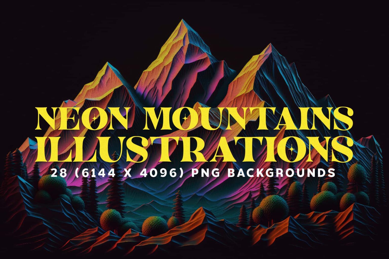 Radiant Ridges: 28 Mesmerizing Neon Mountain Wallpapers in 6K | HipFonts
