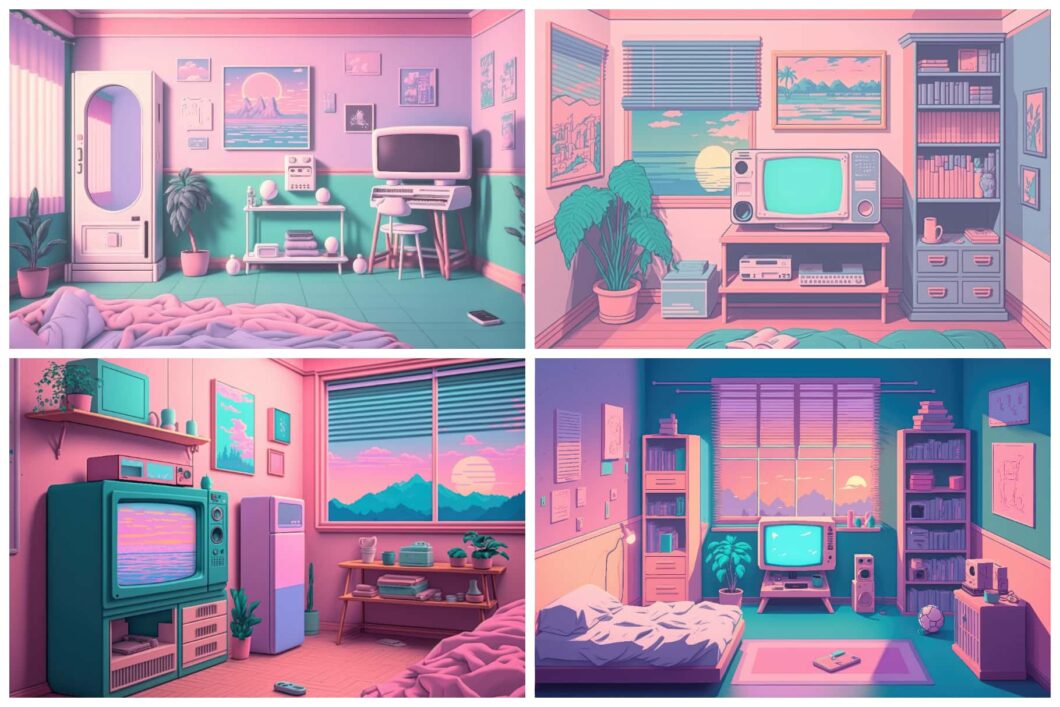 Pastel Dreams: 12 Vaporwave Bedrooms for a Soft and Dreamy Escape ...