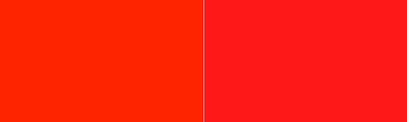 Scarlet vs Fluorescent Red