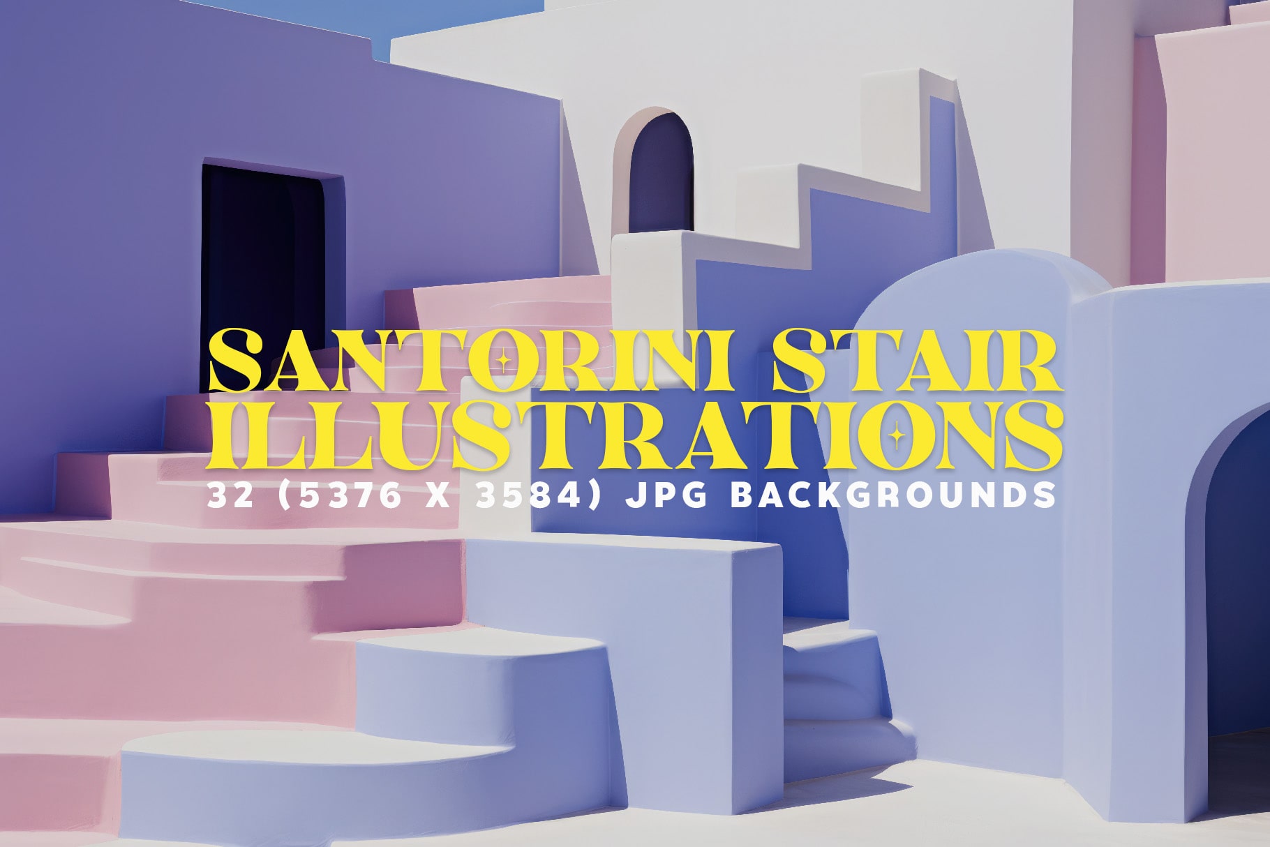 Abstract Santorini Stairs Illustrations Cov