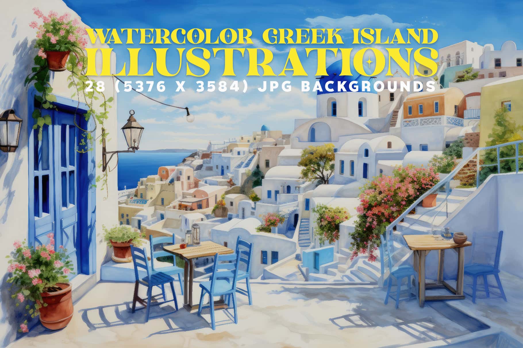 Watercolor Drawing of Greek Islands Cover
